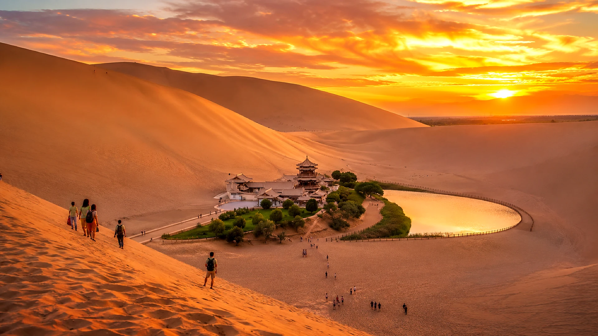 One-Day Tour of Dunhuang's Mogao Caves, Mount Yushan, and Crescent Lake | Private Group · Multilingual Guide · Desert Sunset Product Images