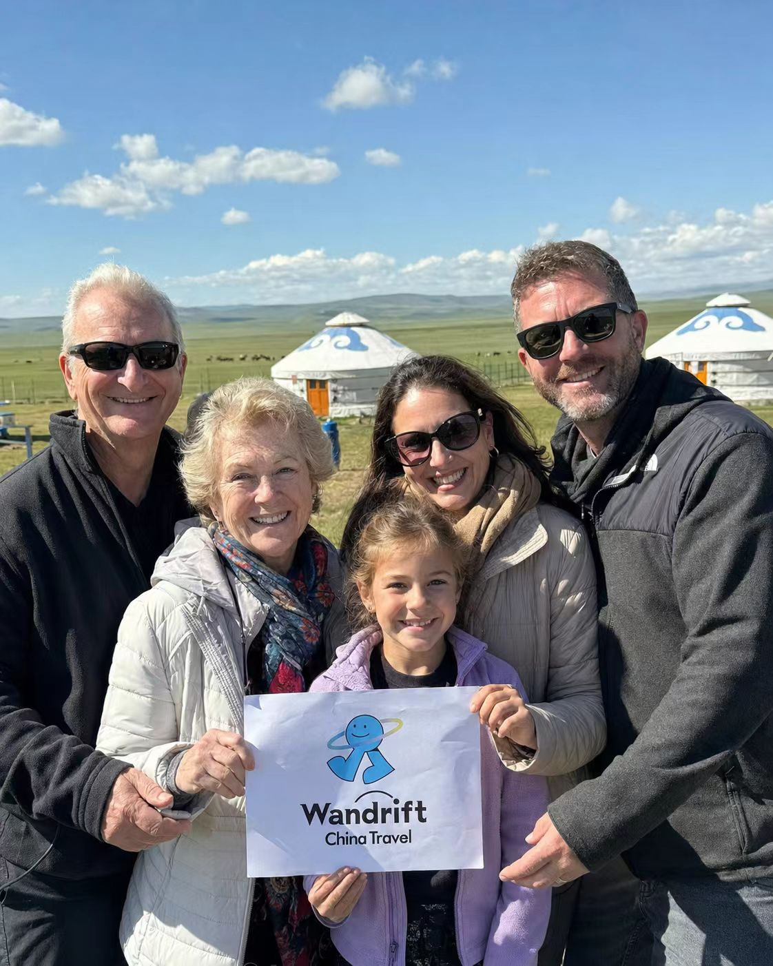 Wandrift China Guests in Front of Mongolian Yurt on Inner Mongolia Grassland